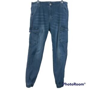 SWS Denim Co Dark Wash High Rise Cargo Denim Jogger Pants  JR L